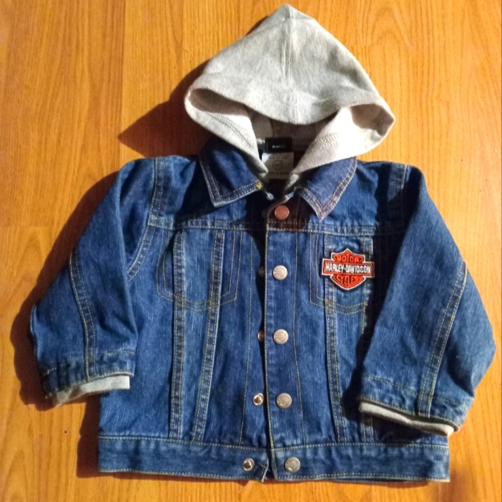 Harley Davidson Hooded Jean Jacket